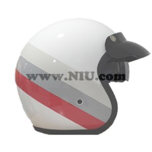 niu helm wit grijs rood xl