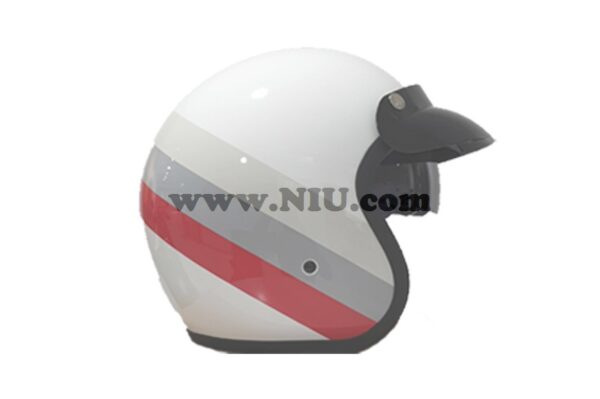 niu helm wit grijs rood xl
